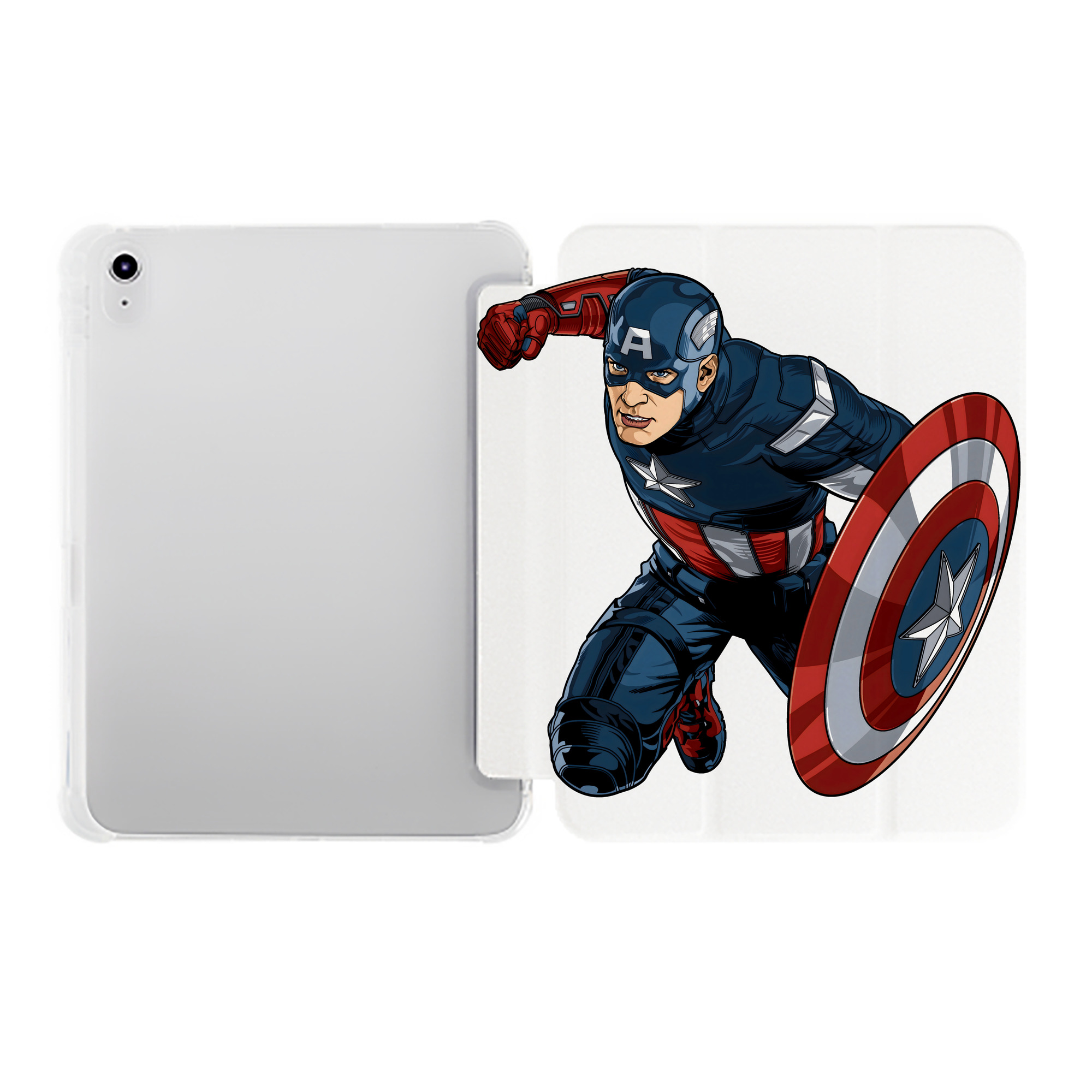 （画像用） アベンジャーズ The Avengers IPad ケース ペン収納付き 三つ折りスタンド PUレザー×シリコン 対応機種9.5/10.5/10.9インチ